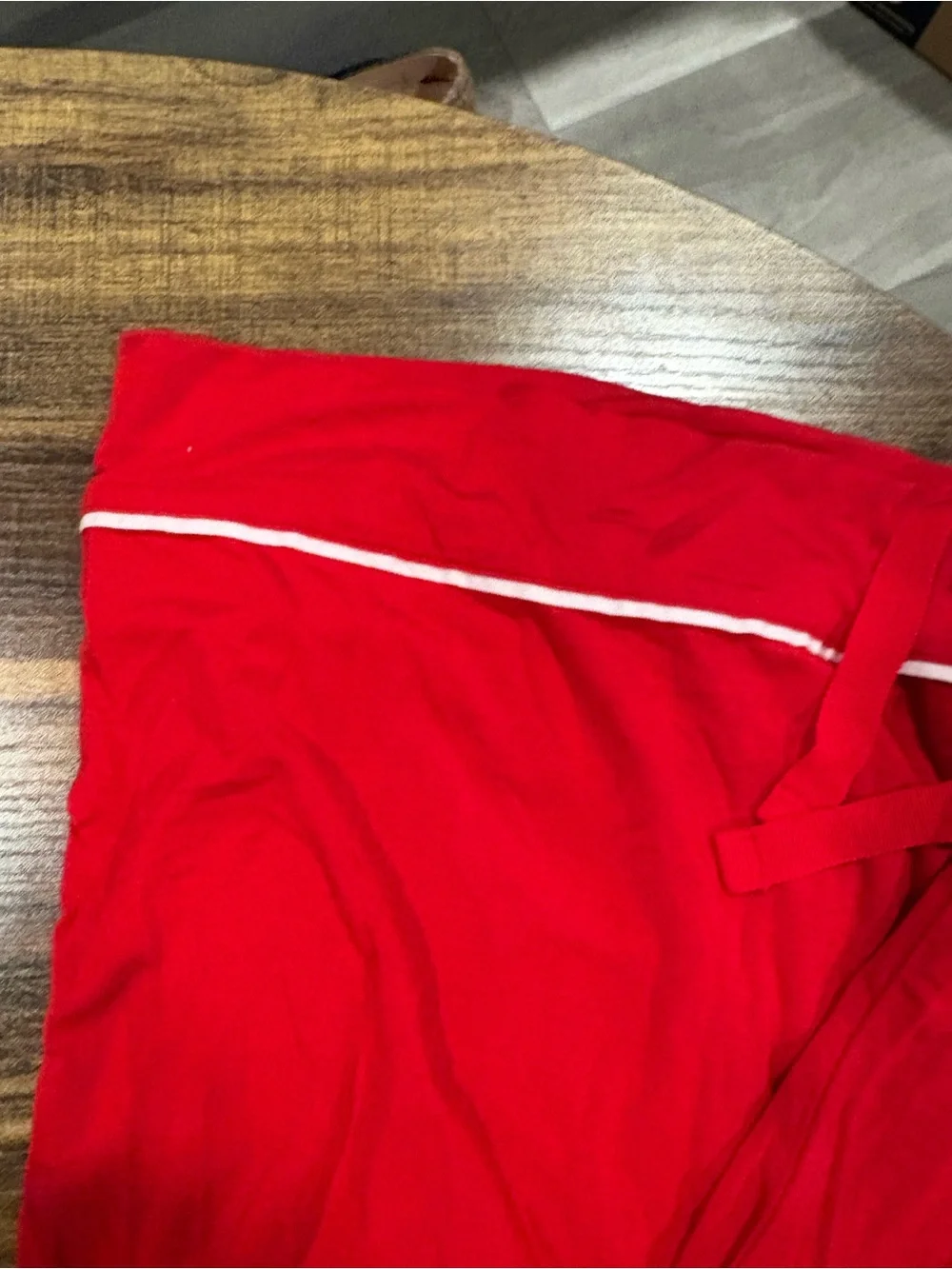 Victoria's Secret Red Pajama Set with White Piping